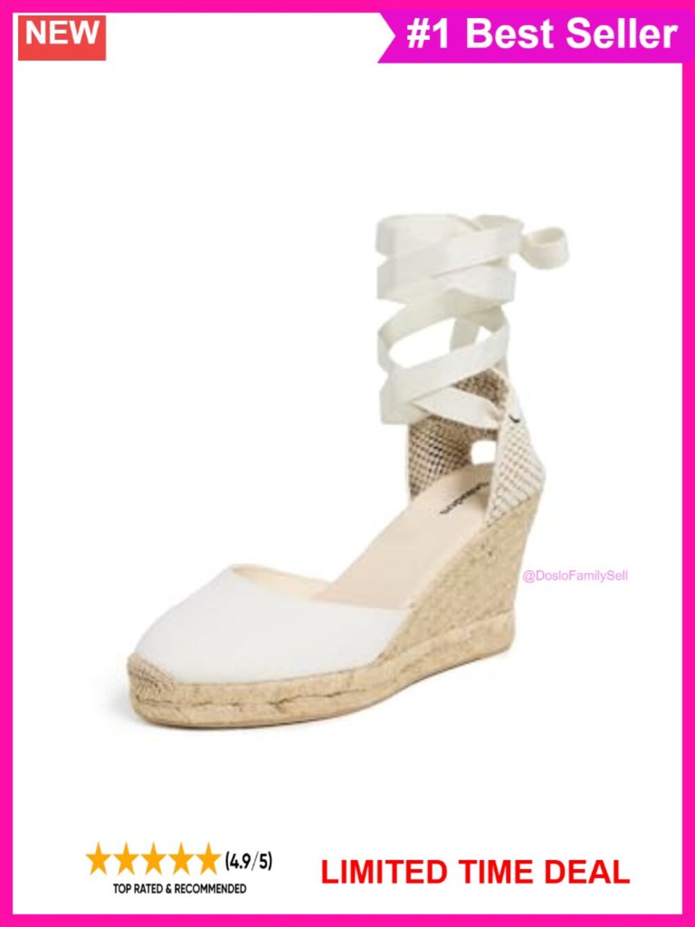 Soludos Marseille Wedge Espadrilles Canvas Lace-Up Sandals